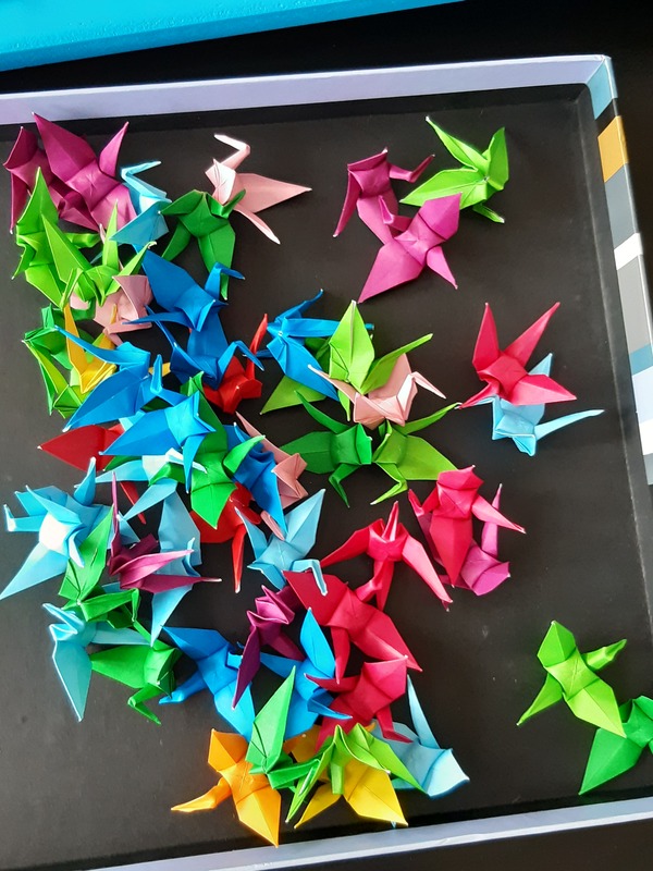 Origami Kraniche bunt 